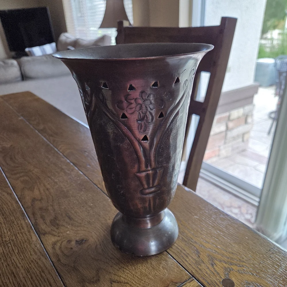 Hammered Metal Vase